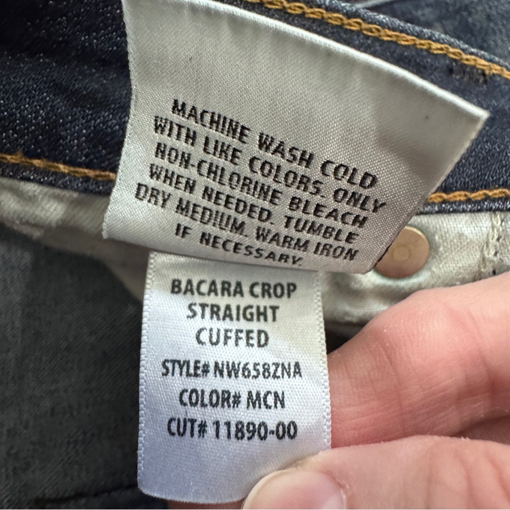 Hudson Women’s Bacara Crop Straight Cuffed Jeans Classic Blue Denim - Size 27 - Picture 9 of 11
